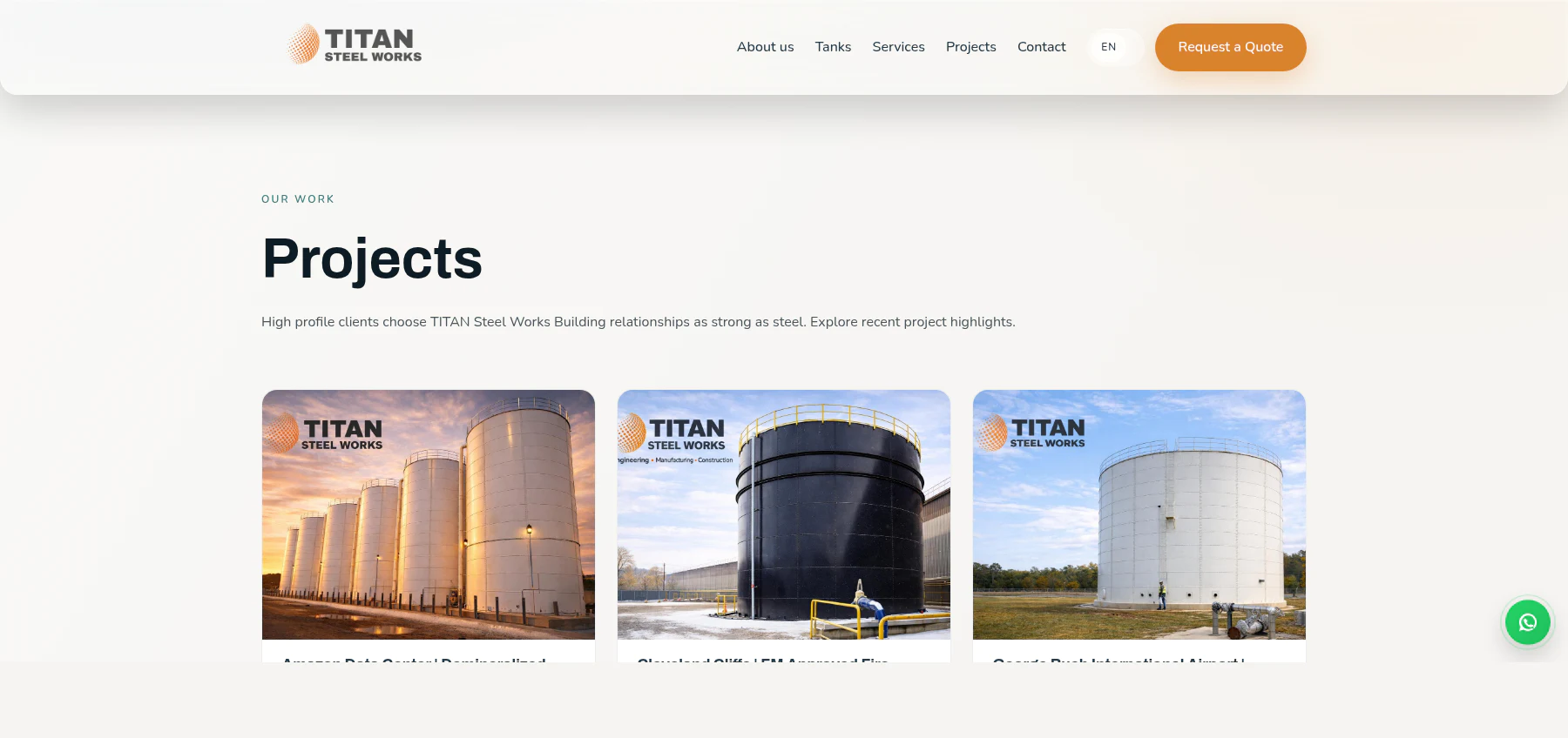 TITAN Steel Works projects section