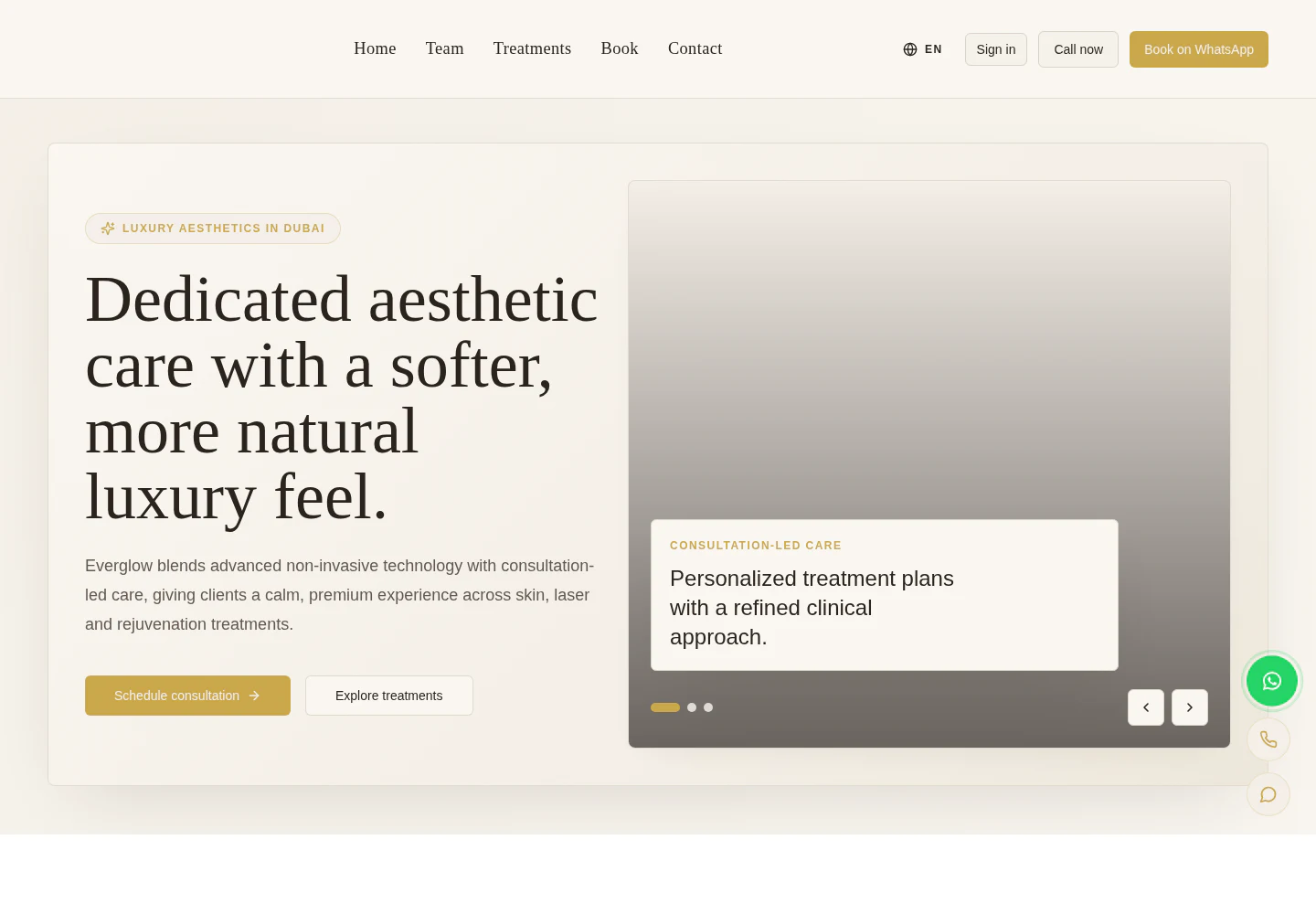 Everglow Aesthetic Clinic Dubai website by Newton Marketing