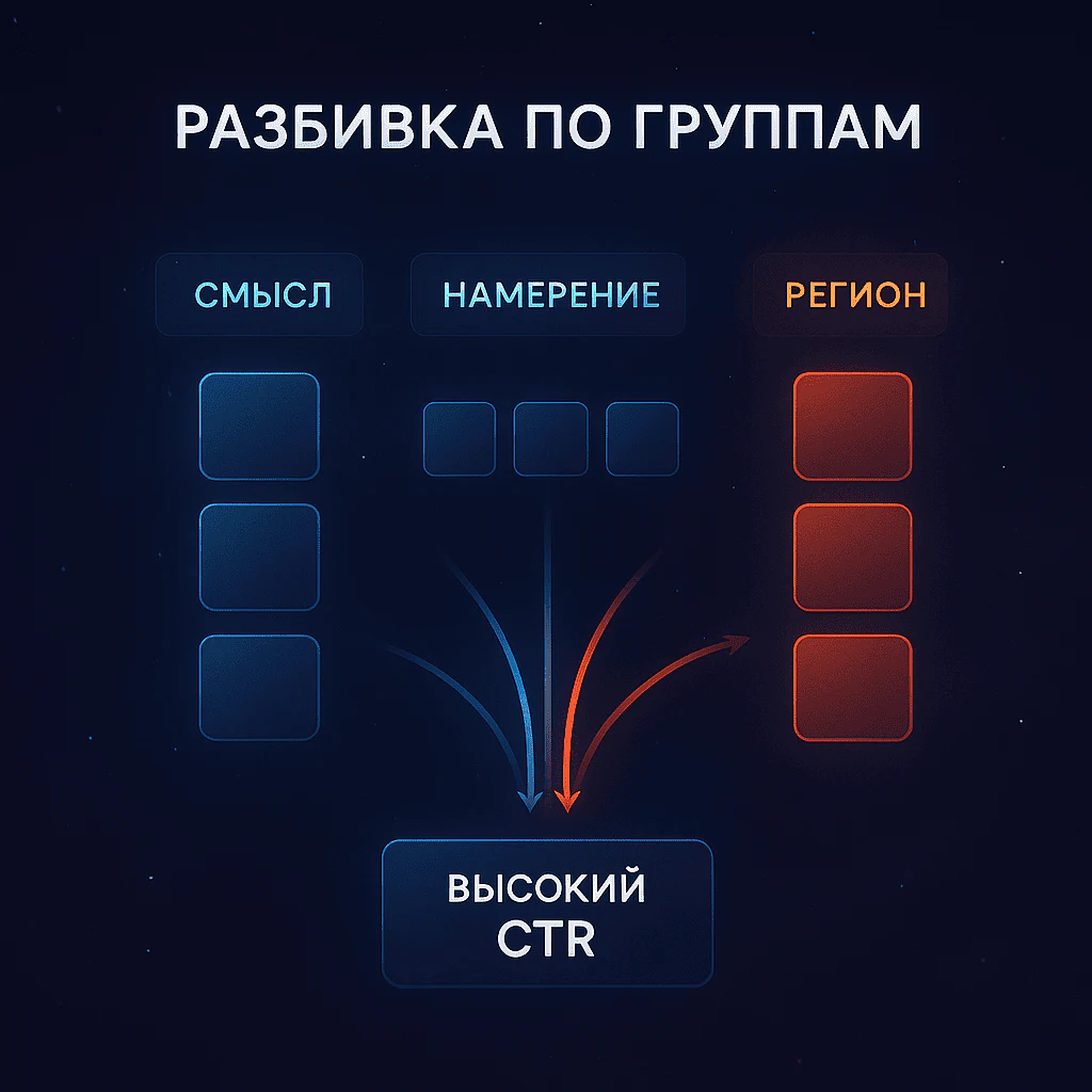 Разбивка ключевых слов по группам