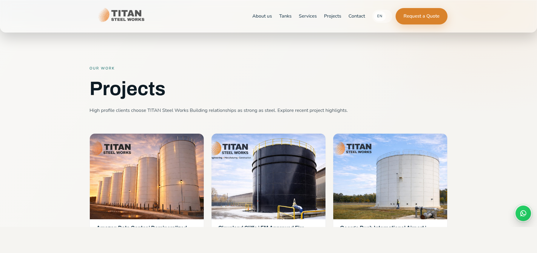Раздел проектов TITAN Steel Works