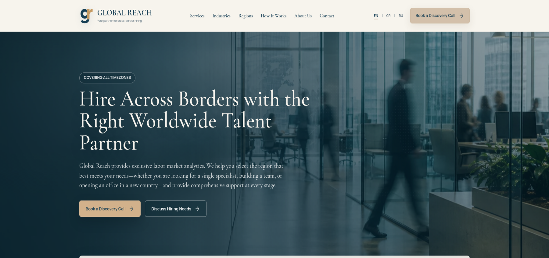 Global Reach international recruitment website by Newton Marketing