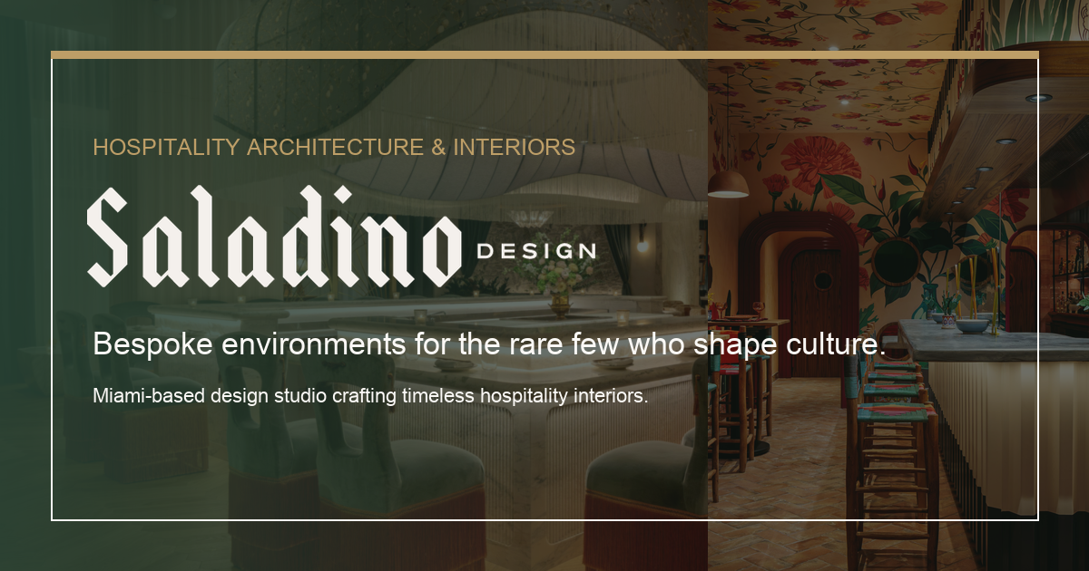Saladino Design luxury hospitality architecture website by Newton Marketing