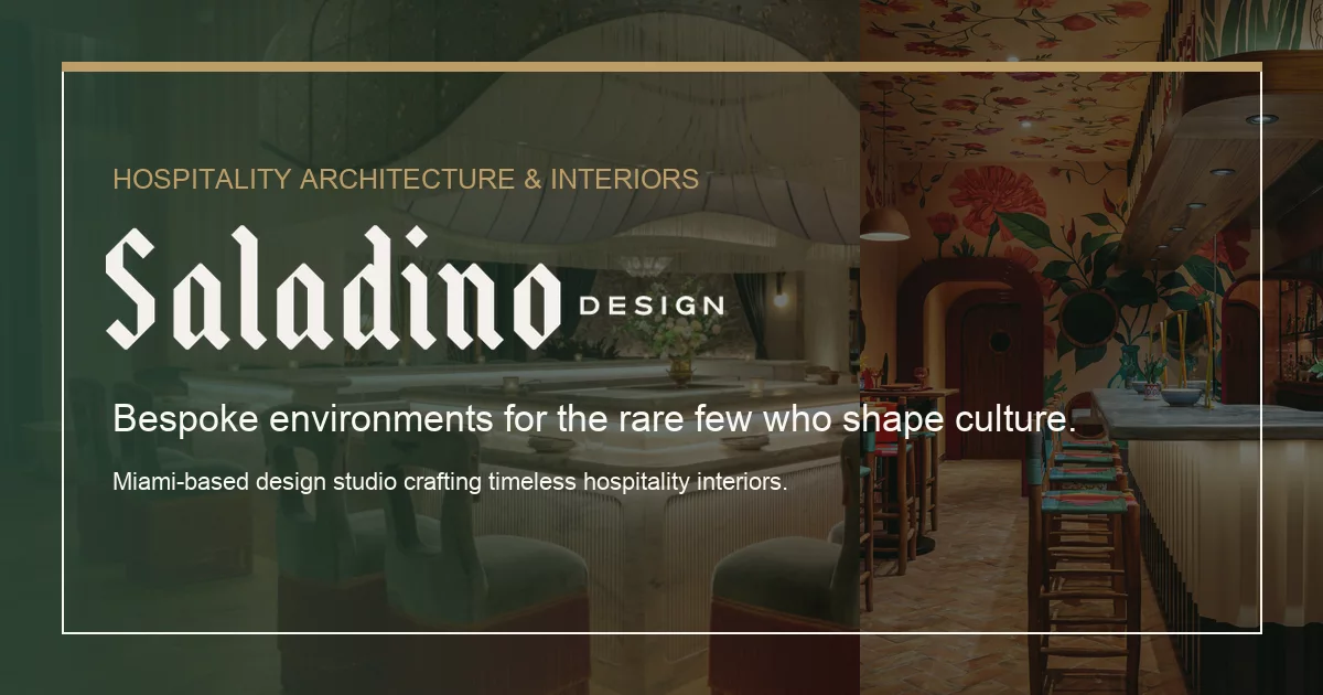 Saladino Design luxury hospitality architecture website by Newton Marketing